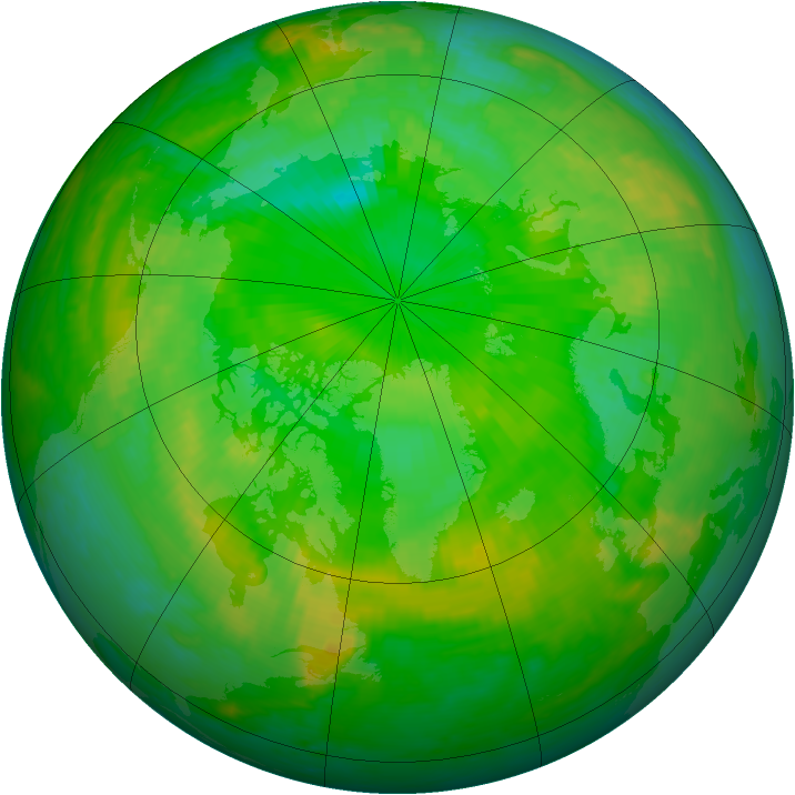 Arctic ozone map for 07 July 2001